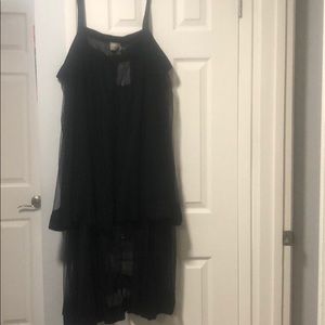 Asos Curve Sheer Ruffled Hem Dress